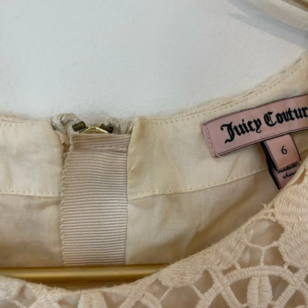 Juicy Couture eyelet cream dress size 6 - Picture 4 of 9